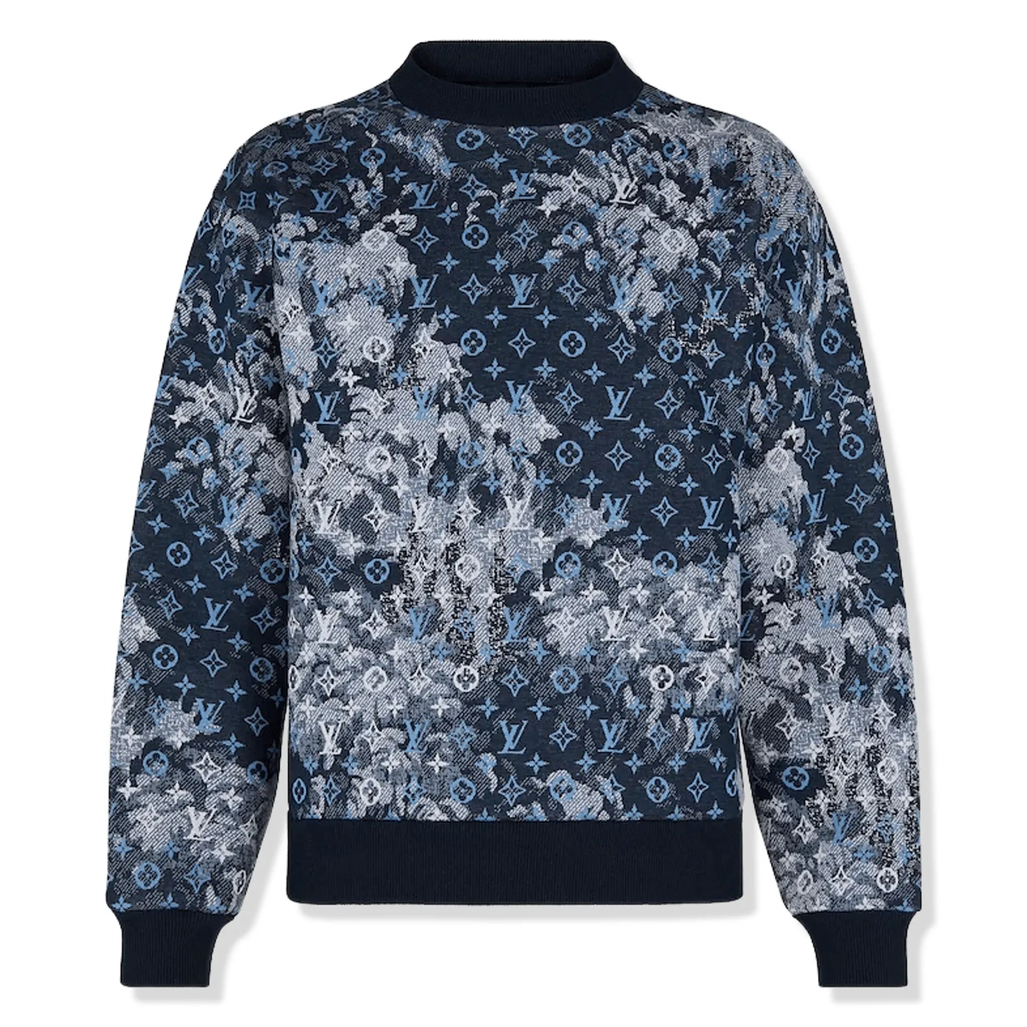 Front View of Preloved - Louis Vuitton LV Monogram Tapestry Blue Sweatshirt 1A8H2X